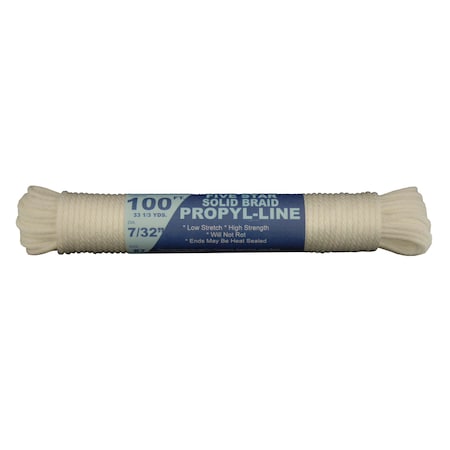 T.W. Evans Cordage Co. No. 7 x 7/32. Five Star Polypro Clothesline 100 ft. 115-070-05